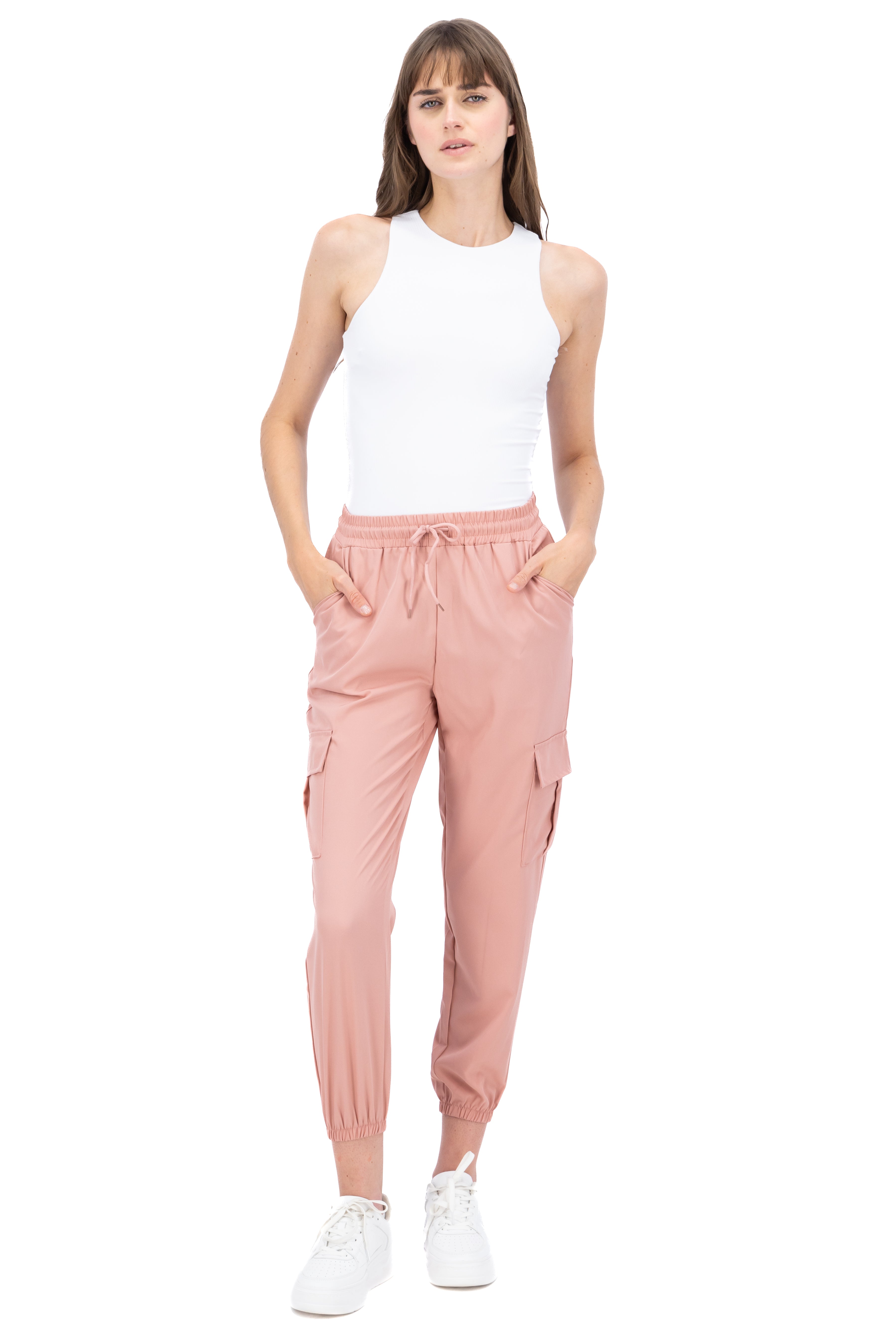 Pantalón Cargo Monocolor Bolsas