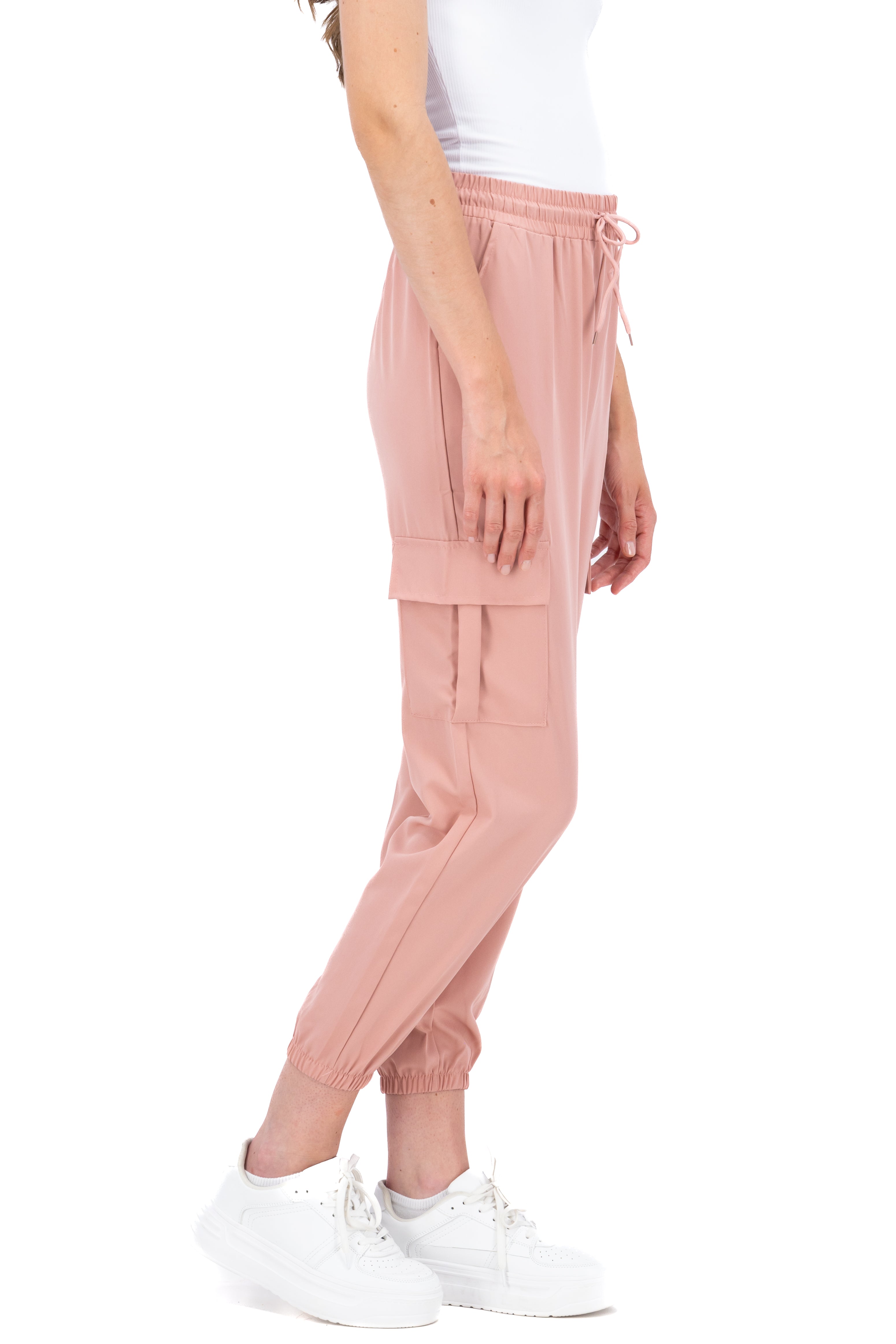 Pantalón Cargo Monocolor Bolsas
