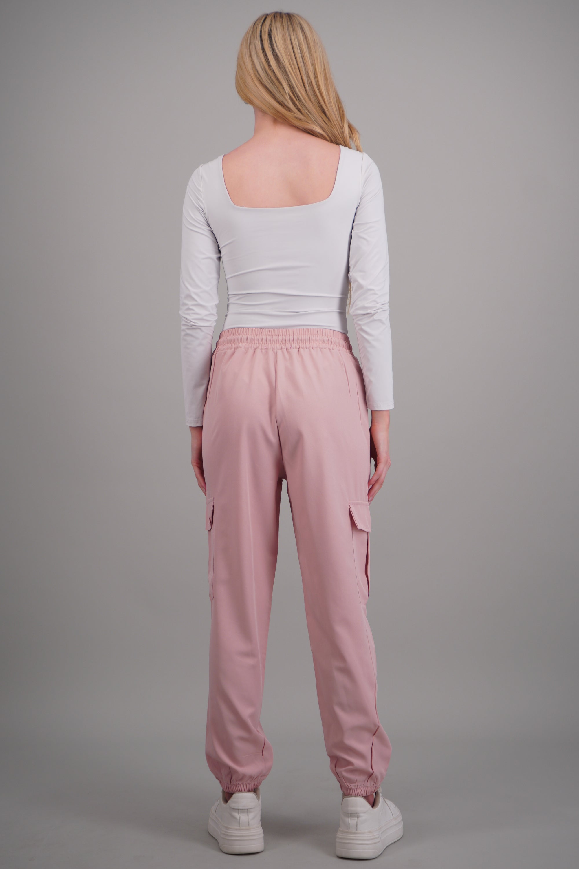 Pantalón Cargo Monocolor Bolsas PALO DE ROSA