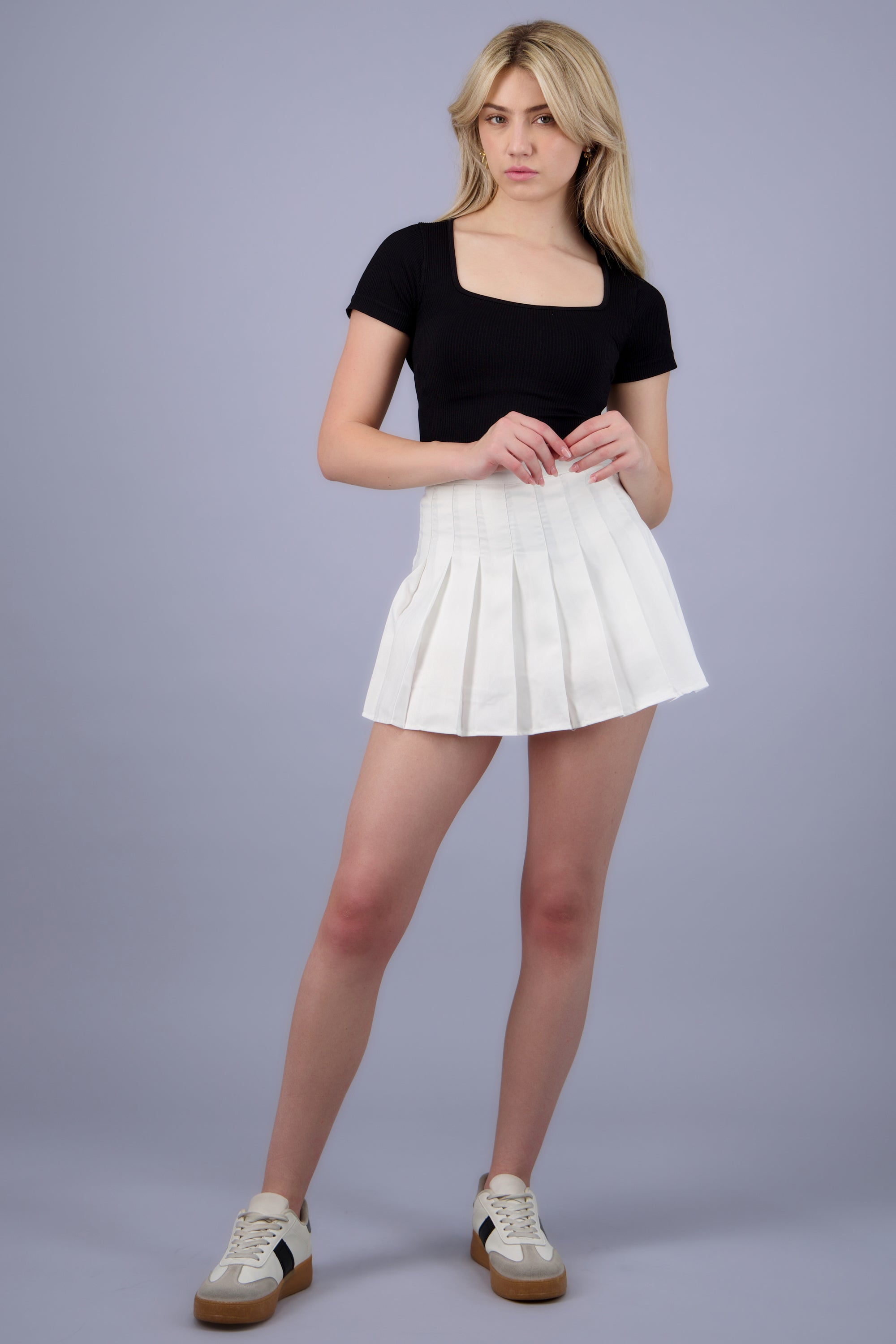 Mini falda tableada BLANCO