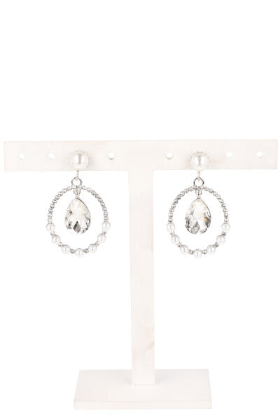 Aretes Circulo Diamante PLATA