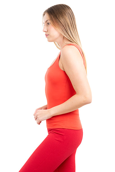 Top Tank Seamless Tirante Ancho ROJO TOMATE