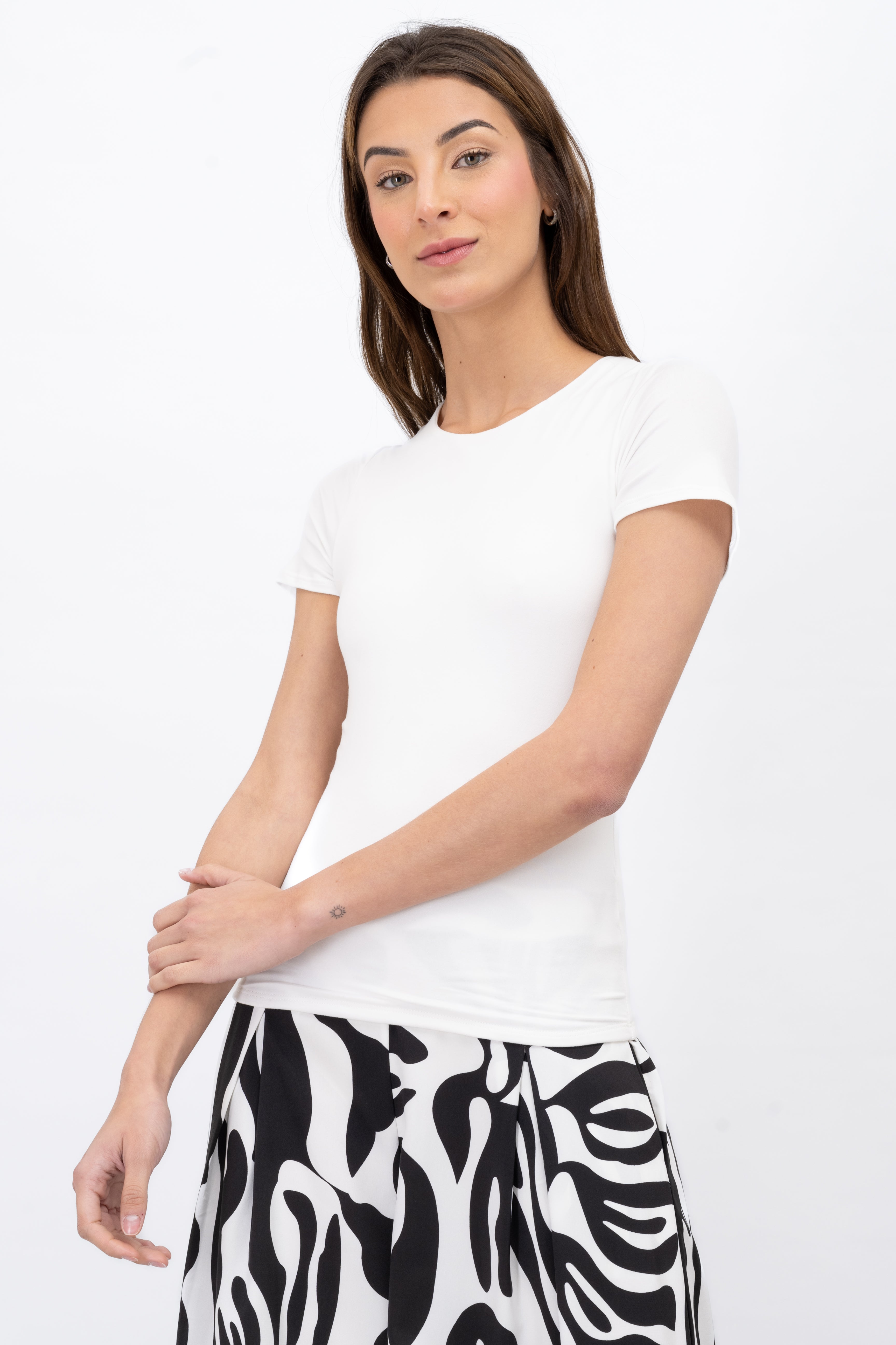 Playera entallada manga corta BLANCO