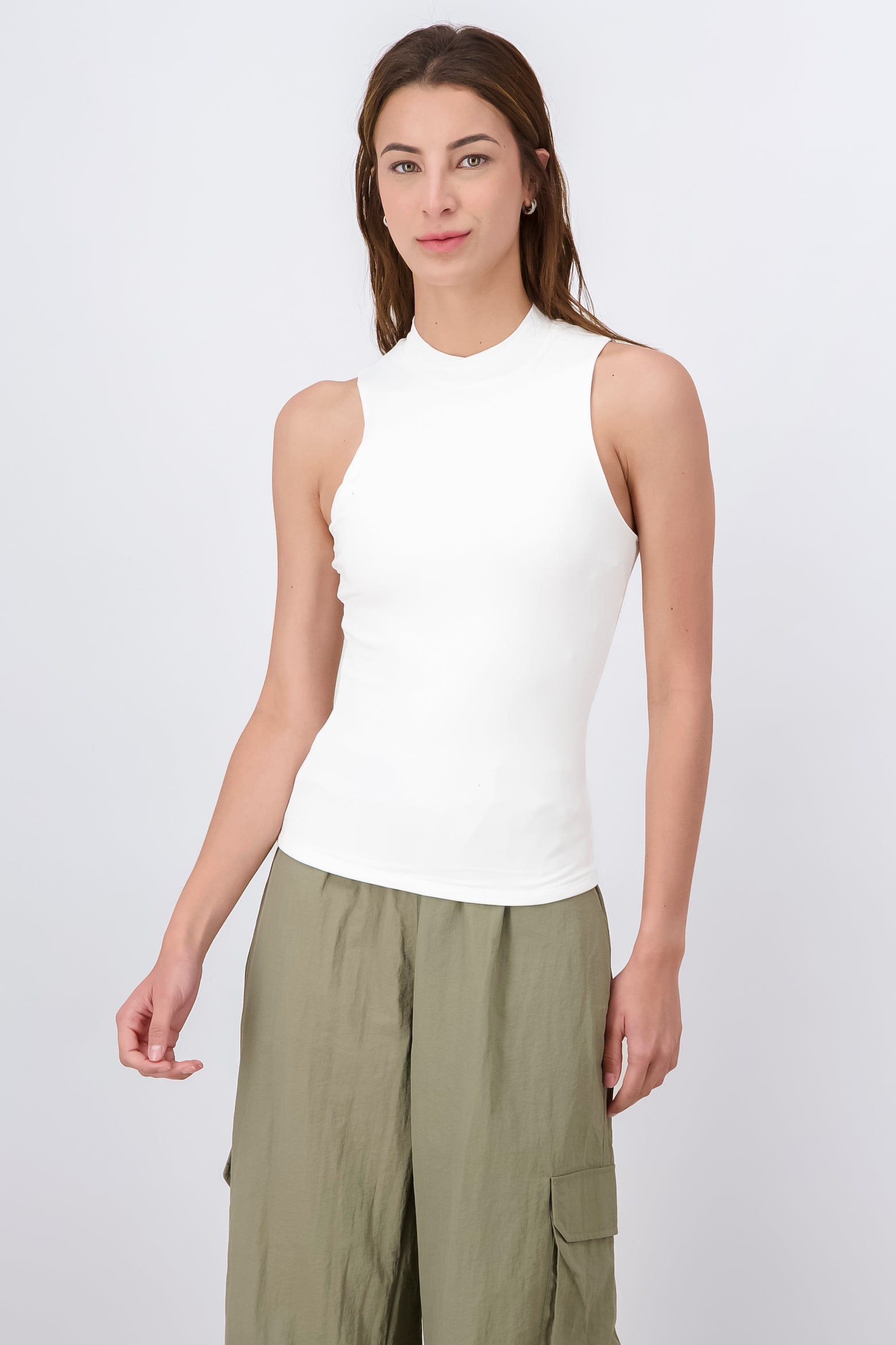 Top tank seamless cuello alto BLANCO