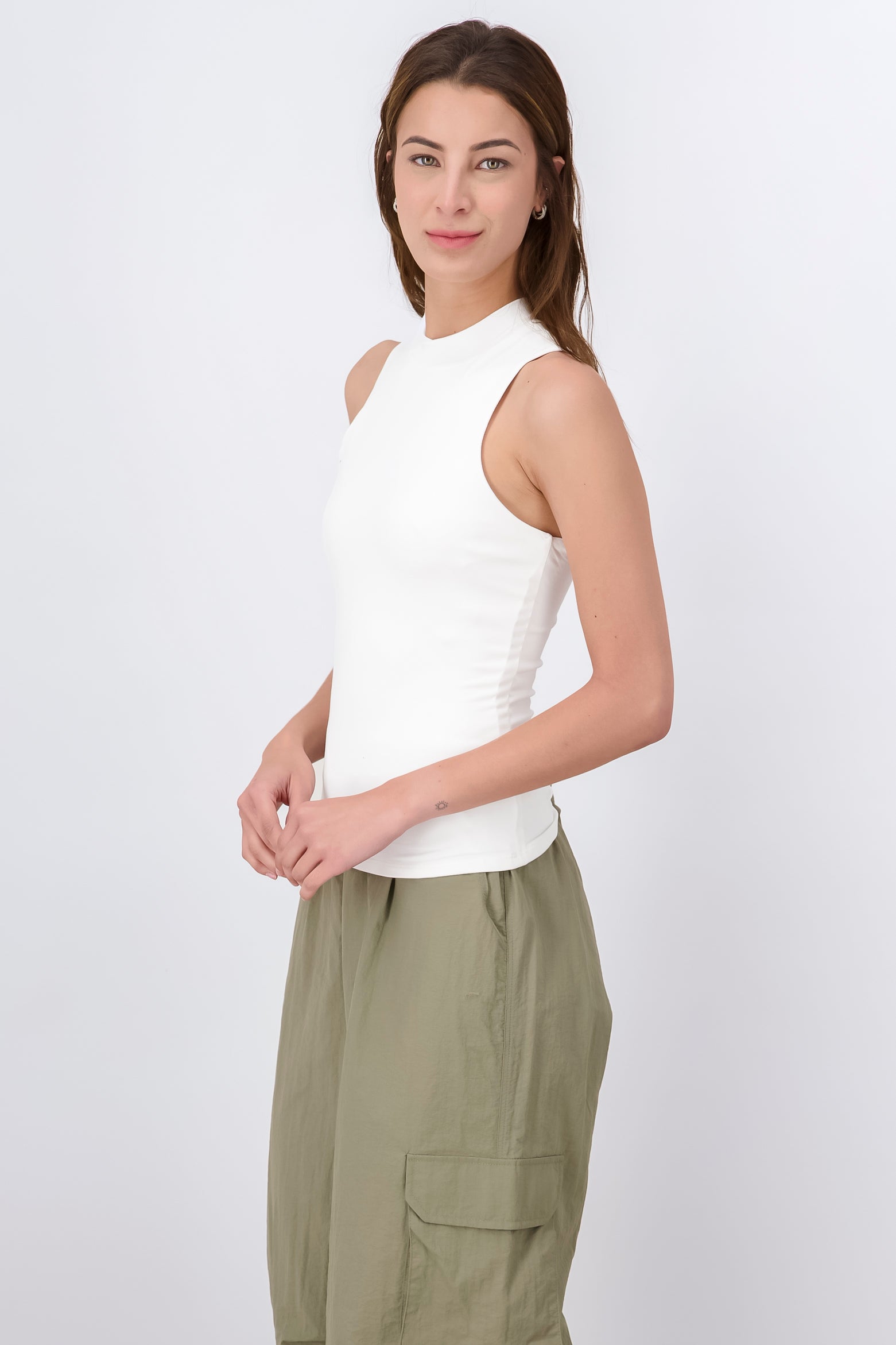 Top tank seamless cuello alto BLANCO
