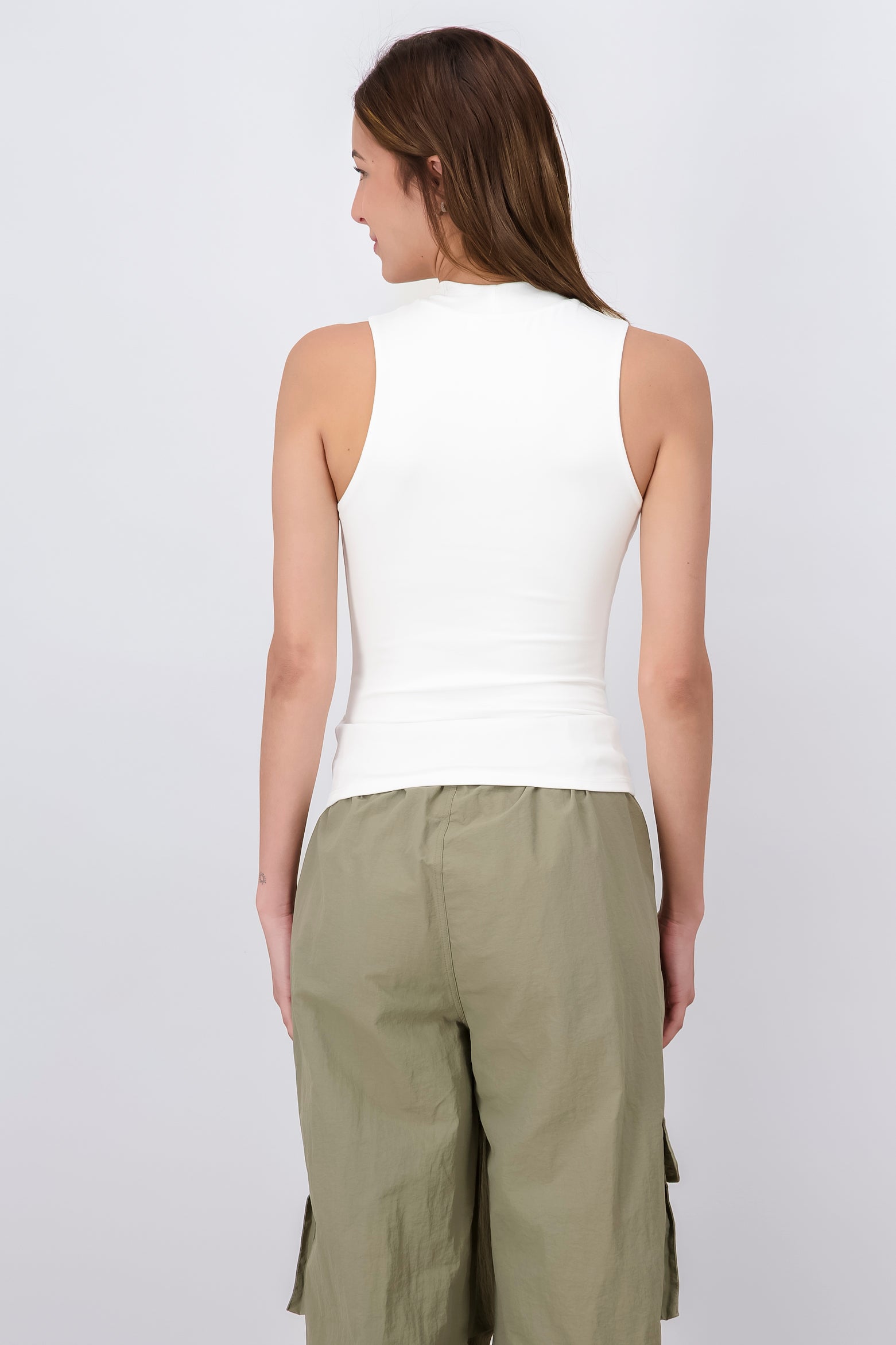 Top tank seamless cuello alto BLANCO