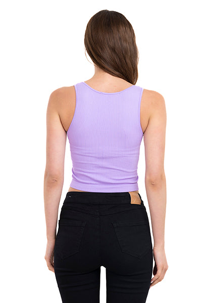 Top tank acanalado liso LILA