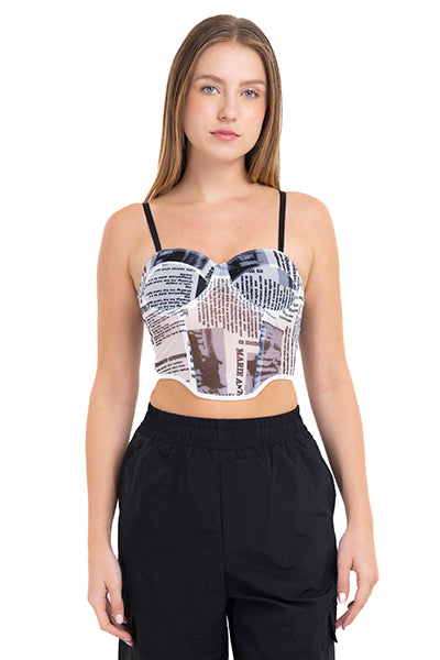 Corset mesh copas periódico NEGRO COMBO