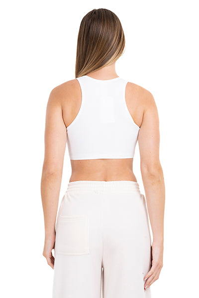 Top acanalado monocolor BLANCO