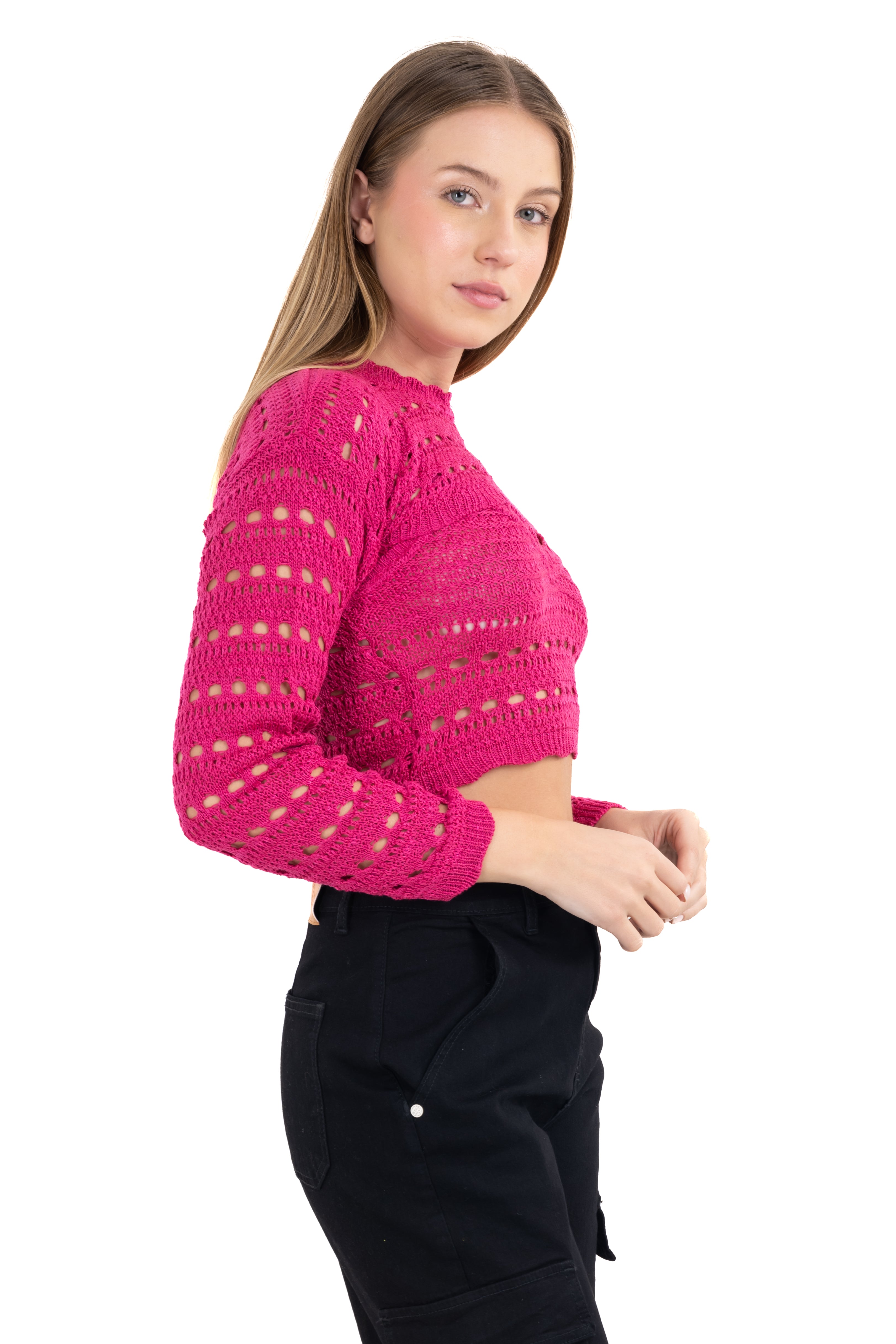 Set 2 piezas top mangas crochet FIUSHA