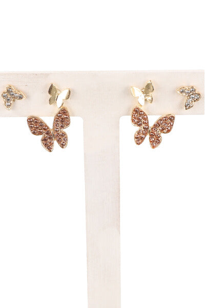 2 Pr Aretes Mariposa CAFE
