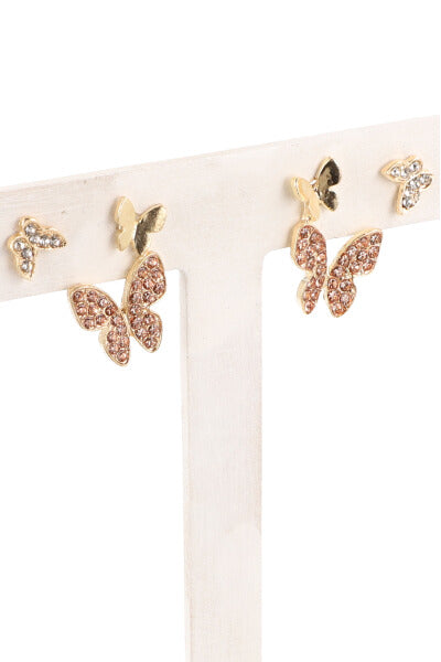 2 Pr Aretes Mariposa CAFE