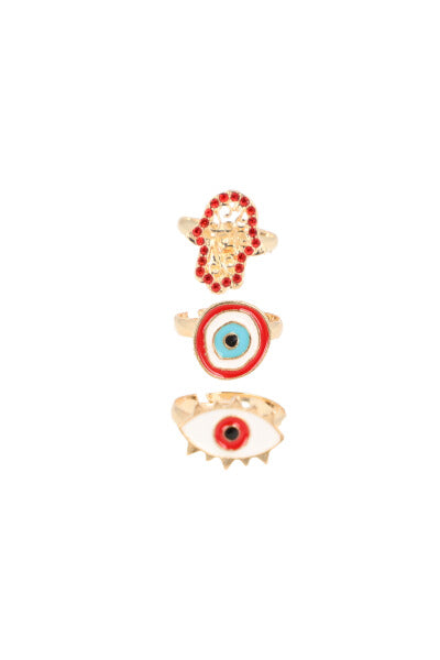 3 Pr Anillos Ojos ROJO