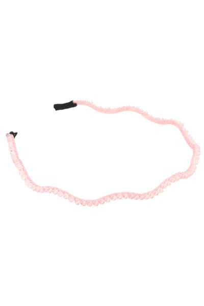 Diadema Curva Brillos Tono PALO DE ROSA