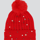 Gorro tejido brillos pompón