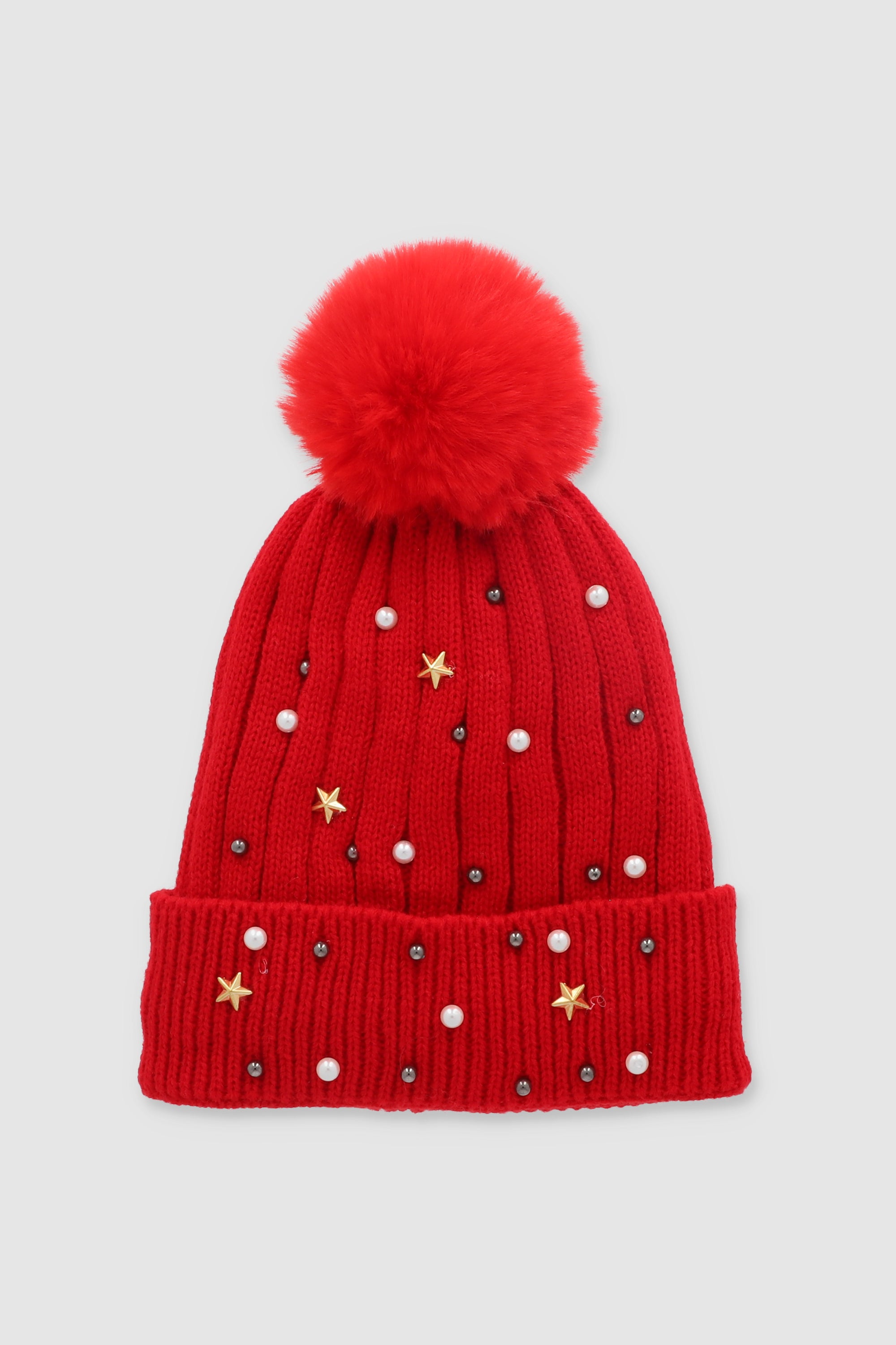Gorro tejido brillos pompón