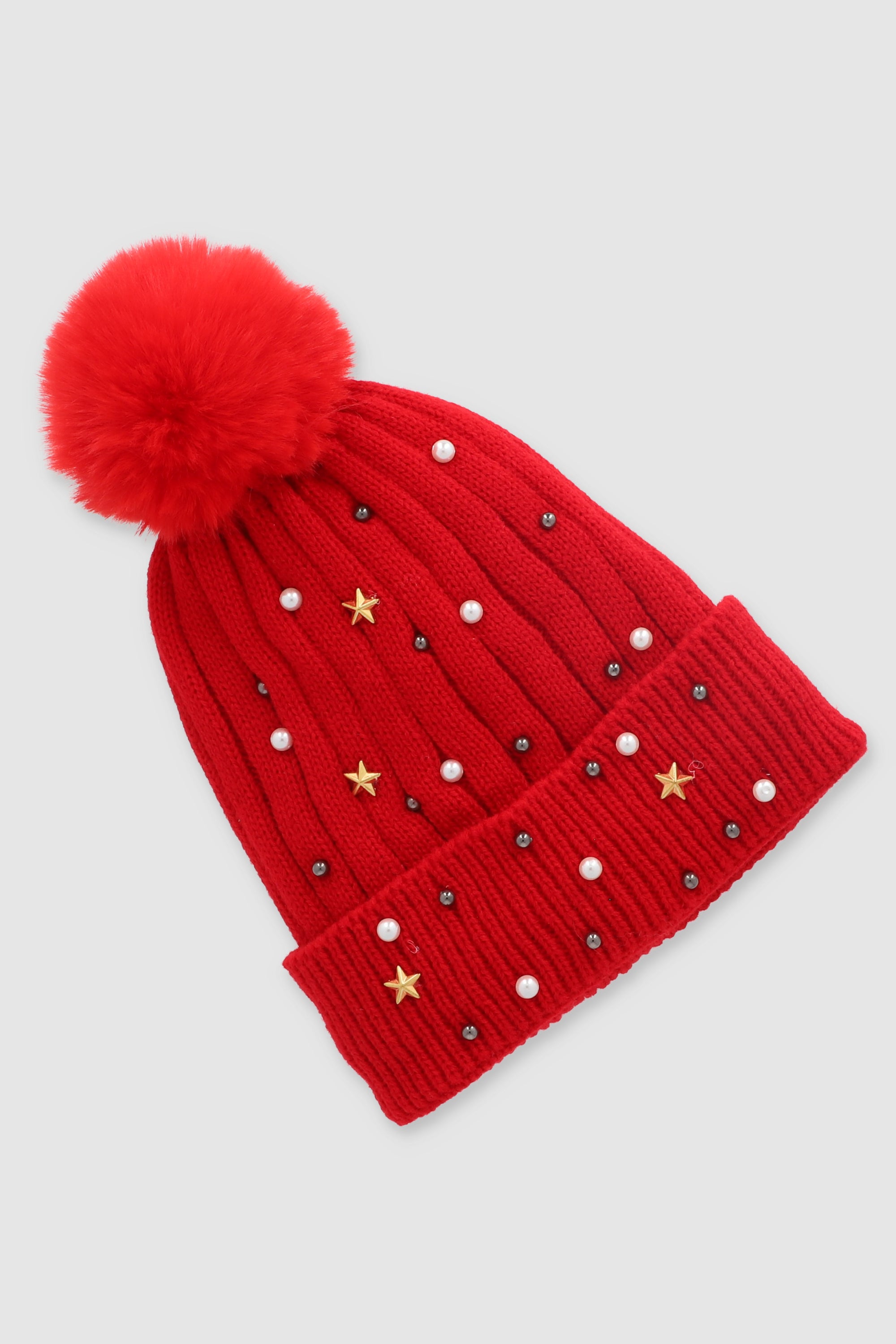 Gorro tejido brillos pompón