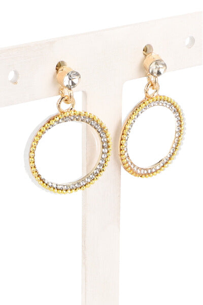 Aretes Circulo Brillos Color AMARILLO