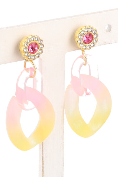 Aretes Cadena Degradado ROSA