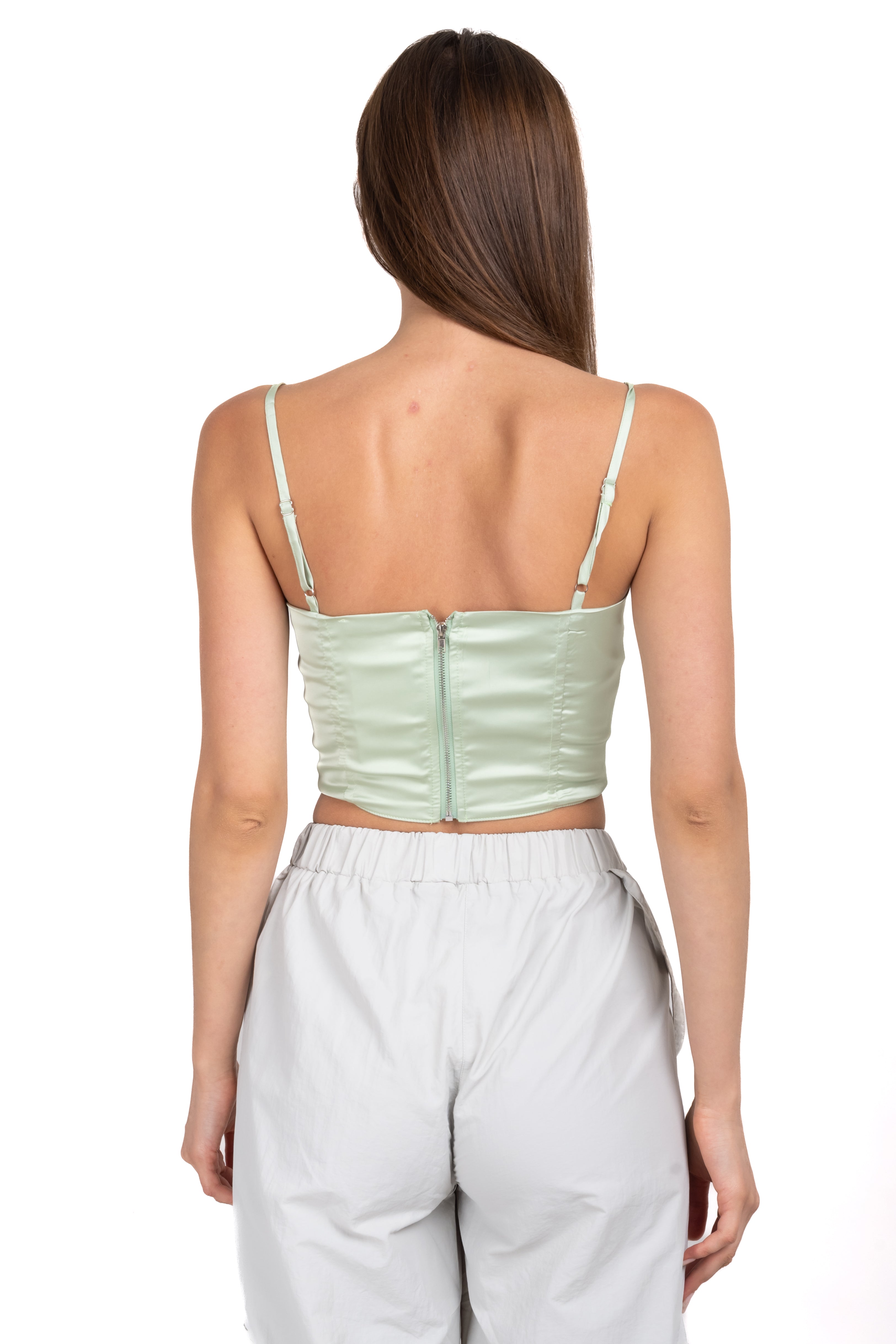 Top corset satinado encaje MENTA