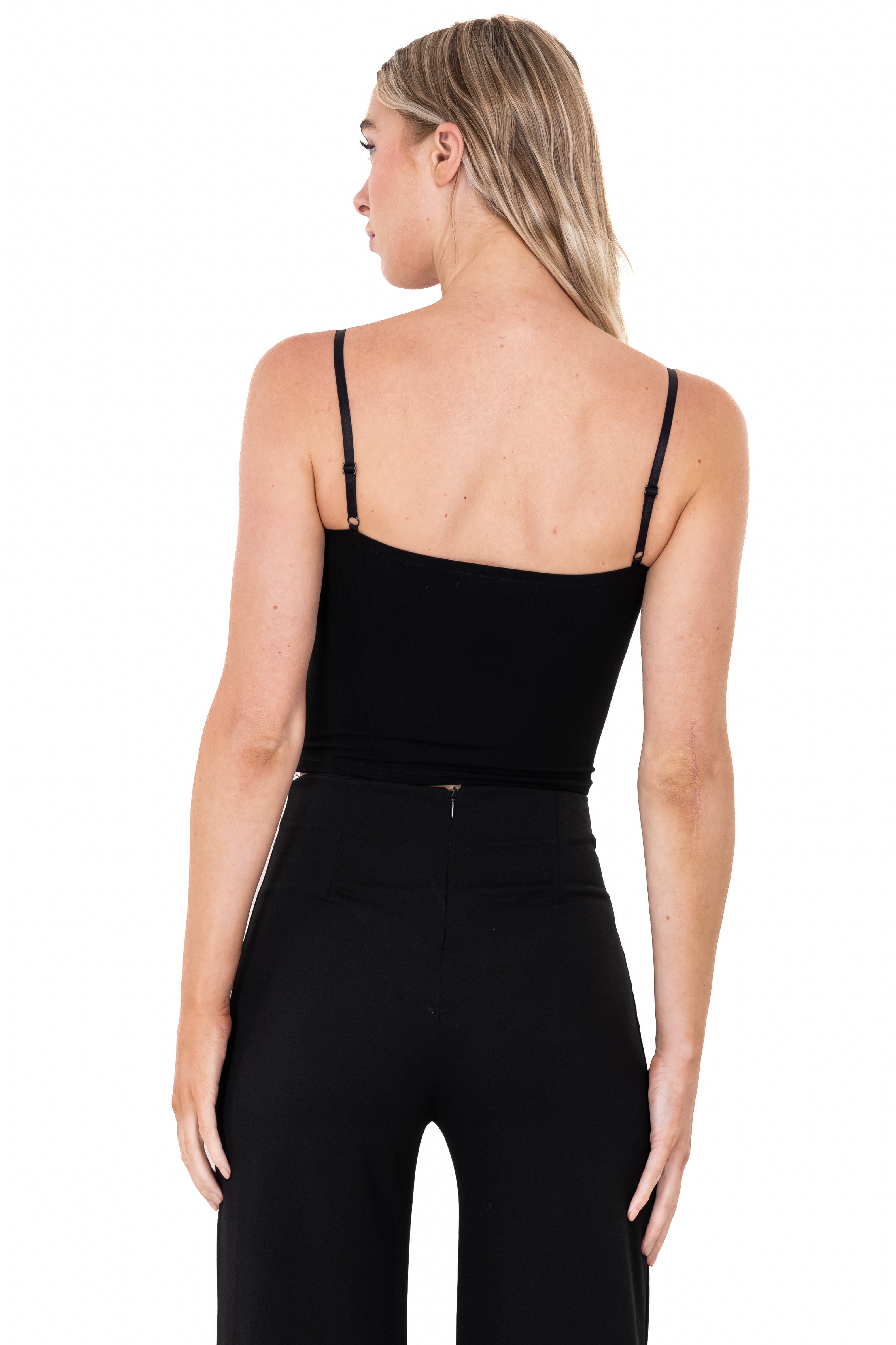 Top escote corazón copas tirantes NEGRO