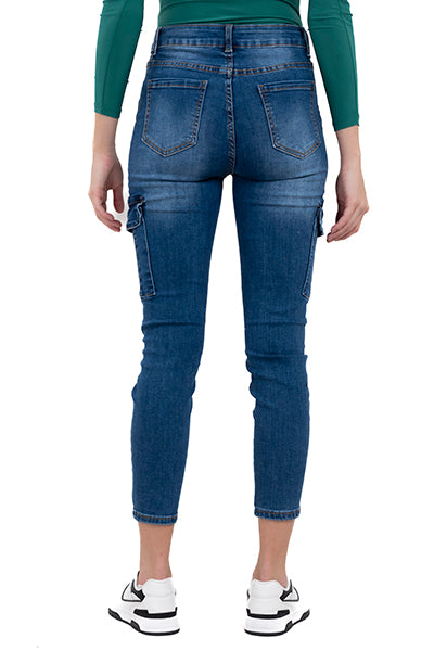 Jeans Skinny Cargo Destrucciones MEDIUM WASH