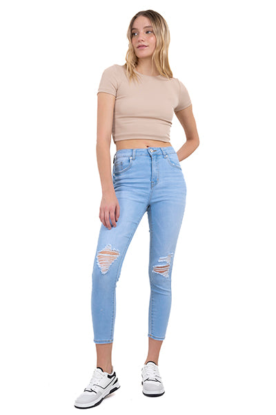 Jeans skinny destrucciones LIGHT WASH