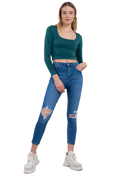 Jeans skinny destrucciones MEDIUM WASH