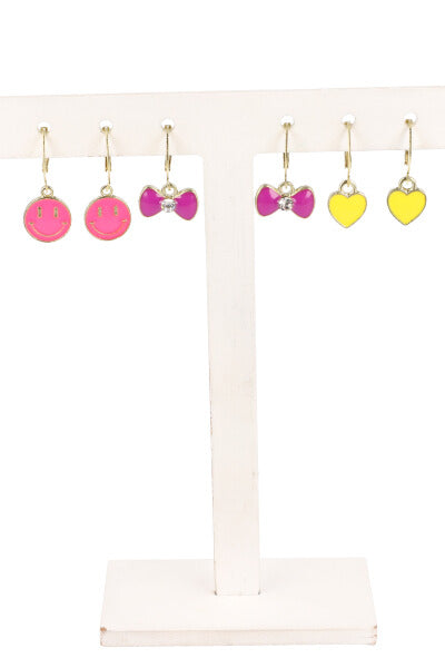 3Pr Aretes Happy Face FIUSHA