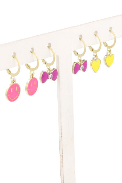 3Pr Aretes Happy Face FIUSHA