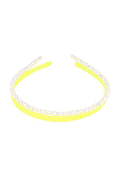 Set 2 Piezas Diadema Perlas AMARILLO