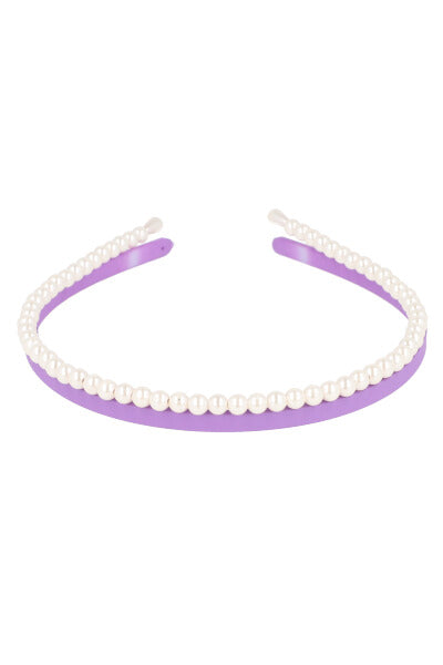 Set 2 Piezas Diadema Perlas MORADO