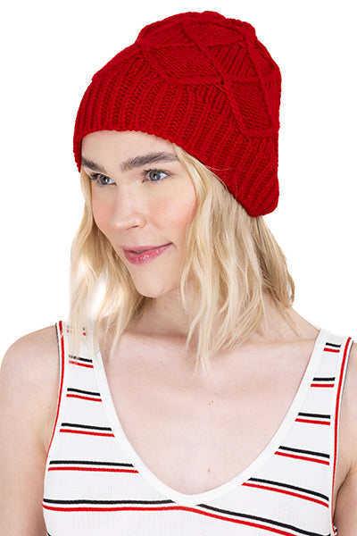 Gorro beanie tejido punto rombos