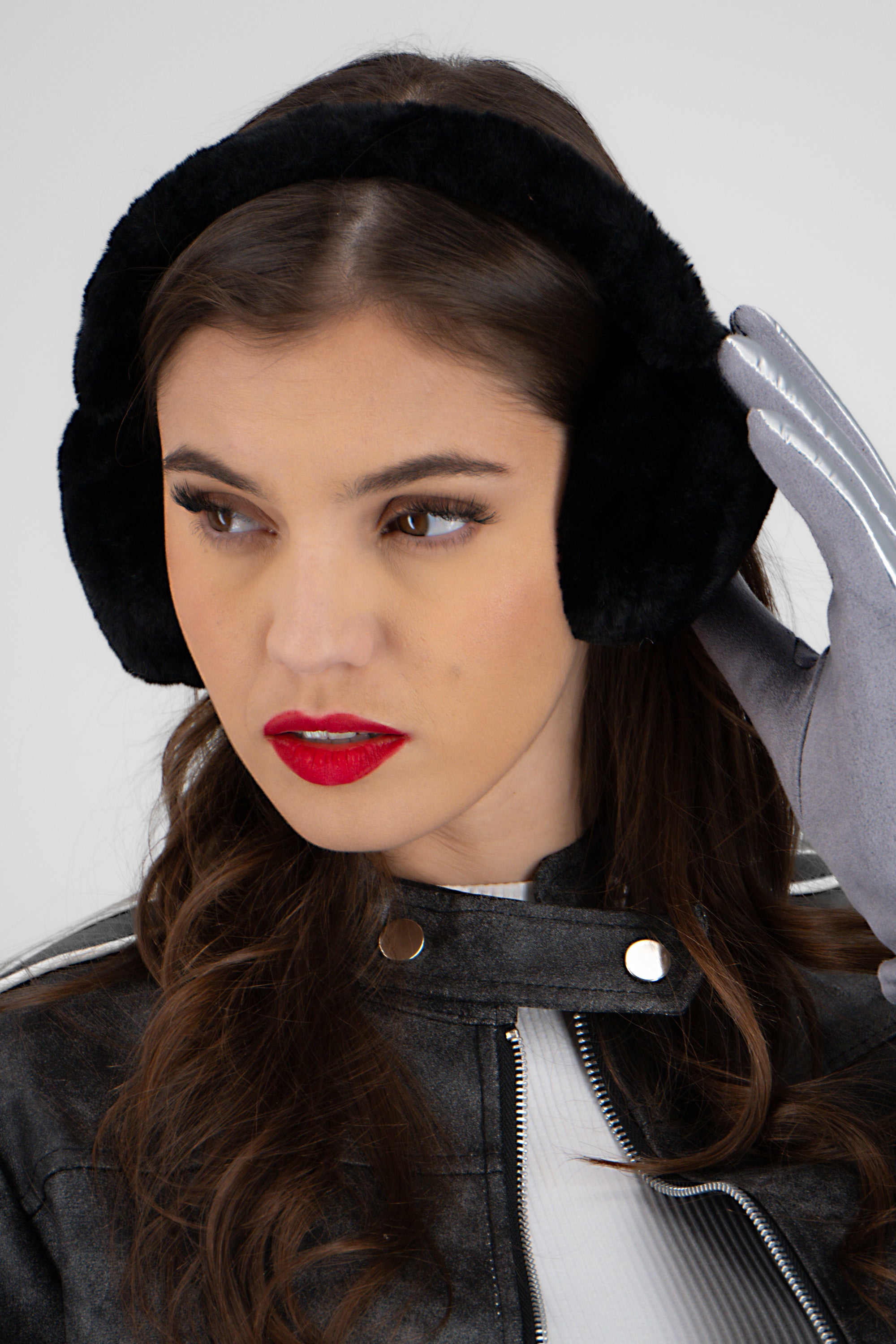 Orejeras acolchadas fluffy NEGRO