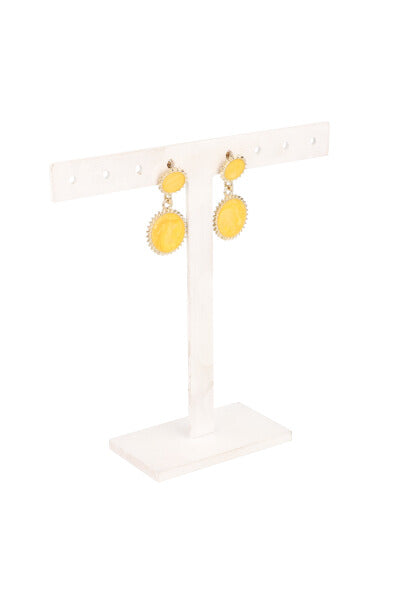 Aretes Doble Circulo Mármol AMARILLO