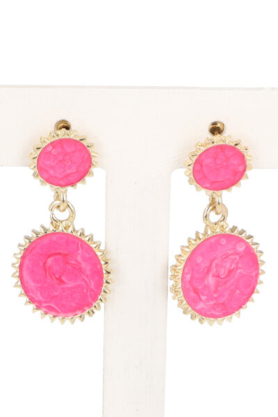 Aretes Doble Circulo Mármol ROSA