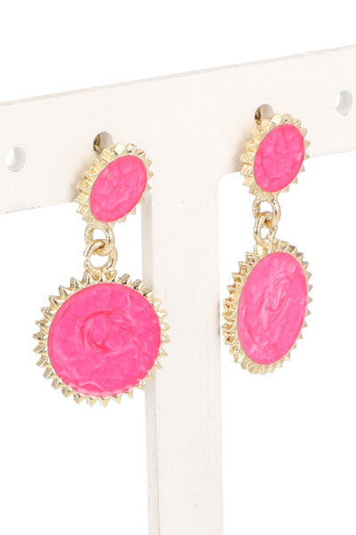 Aretes Doble Circulo Mármol ROSA