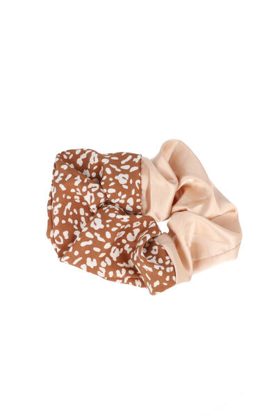 Scrunchie mitad print NUDE