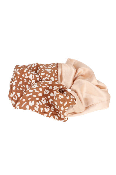 Scrunchie mitad print NUDE