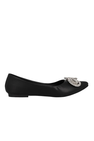 Flat pointy moño brillos NEGRO