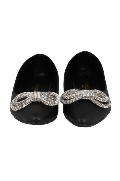 Flat pointy moño brillos NEGRO