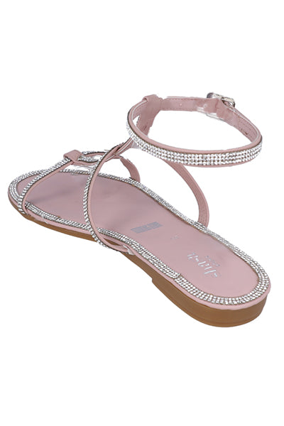 Sandalia gladiador brillos BLUSH