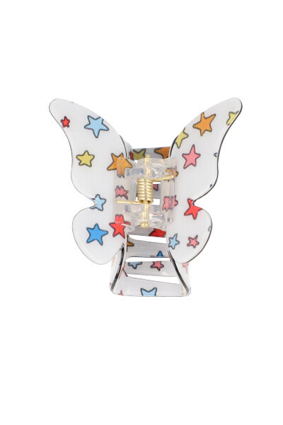 Pinza Mariposa Estampado Estrellas BLANCO