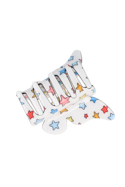 Pinza Mariposa Estampado Estrellas BLANCO