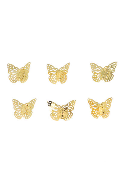 Set 6 piezas pinza mini mariposa ORO