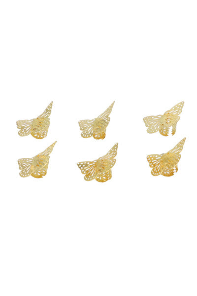 Set 6 piezas pinza mini mariposa ORO