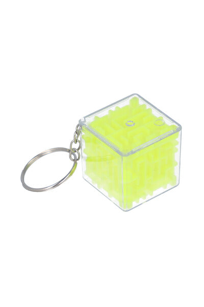 Llavero cubo interactivo laberinto AMARILLO NEON