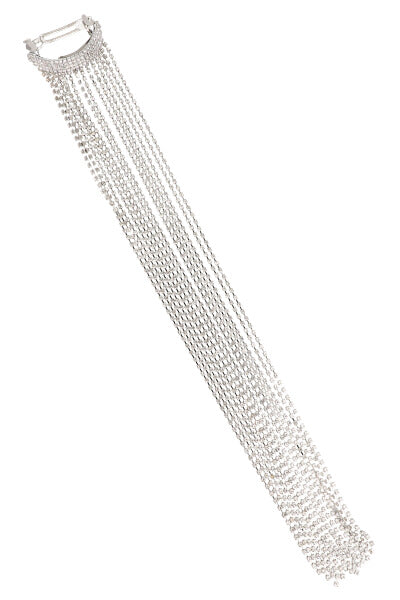 Broche coletero tiras brillos PLATA