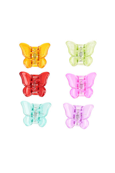 Set 6 pincitas mariposa multicolor