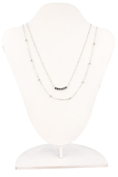 Collar capas brillos PLATA